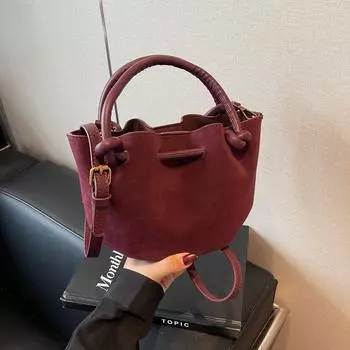 Ретро кожаная сумка с оборками, модная сумка со съемным ремешком, высококачественная сумка на одно плечо