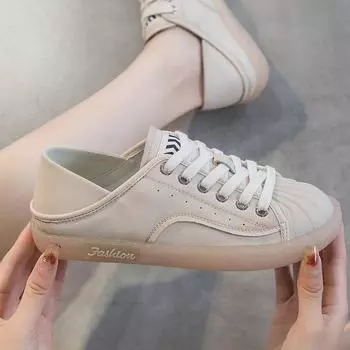 Ретро кожаные белые туфли повседневные модные одинарные туфли 35 чёрный