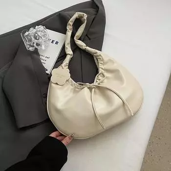 Ретро кожаные сумки через плечо для женщин, новая осенне-зимняя простая трендовая сумка-пучок, корейские модные роскошные сумки