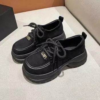 Ретро кожаные туфли на платформе для женщин весна-осень дизайнерская мягкая подошва модная повседневная женская обувь класса люкс 35