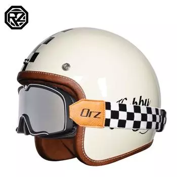 Ретро кожаный шлем 3/4, мотоциклетный шлем, открытый чоппер, велосипедный шлем, шлем Casco Motocicleta Capacete, шлем L