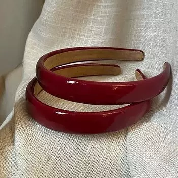 Ретро-красная кожаная губчатая повязка на голову для женщин, темпераментный обруч для волос, мытье лица, повязка для волос, женские аксессуары для волос на вечеринку, подарок