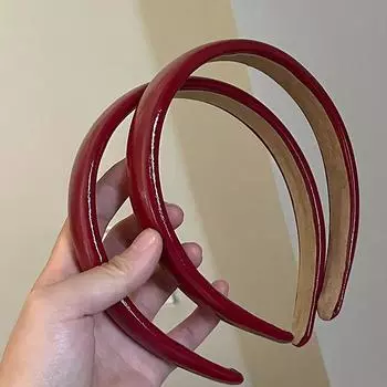 Ретро-красная кожаная губчатая повязка на голову для женщин, темпераментный обруч для волос, мытье лица, повязка для волос, женские аксессуары для волос на вечеринку, подарок 1PC