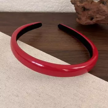 Ретро Красные Кожаные Повязки на Голову с Губкой для Женщин Девушек Темперамент Обруч для Волос Модная Универсальная Черная Повязка для Волос Женские Аксессуары для Волос