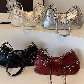 Ретро красные сумки женские модные PU кожаные универсальные одноплечевые кошельки корейские новые простые женские сумки для поездок на работу (20cm<Max Length<30cm)