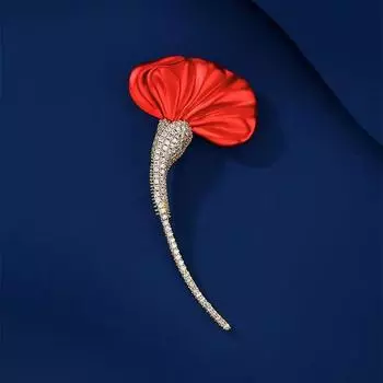 Ретро Красный Петушиный Гребень Брошь Высокого Класса Женская Легкая Роскошная Ниша Высокого Класса Дизайн Брошь Булавка Костюм С Аксессуарами