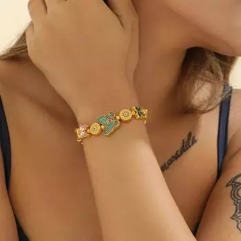 Ретро красочный браслет-бабочка женский модный дизайн браслет-бабочка ювелирные изделия праздничные подарки