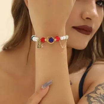 Ретро красочный браслет из бисера простой браслет Joker Pearl ювелирные изделия подарки для мужчин и женщин