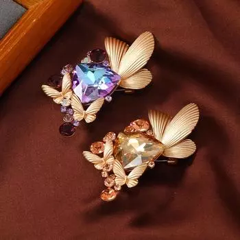 Ретро креативная брошь-бабочка со стразами золотого цвета в стиле ретро, средневековый винтажный корсаж для костюма двойного назначения, сейчас