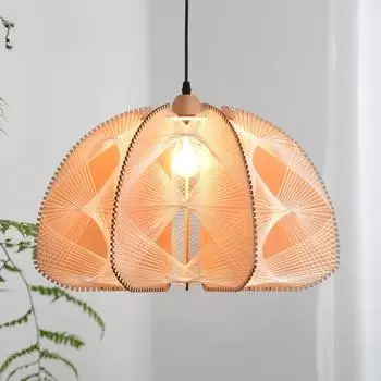 Ретро Креативная столовая Люстра из хлопковой веревки Спальня Столовая Потолочный светильник Декоративное освещение Приспособление E27 Diameter 40cm