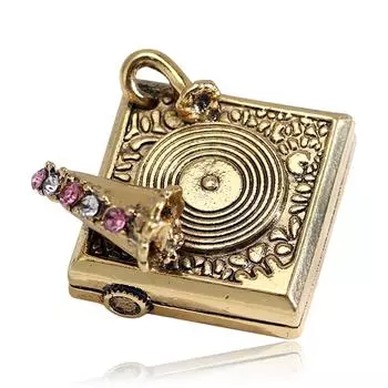 Ретро Креативный Фонограф Стиль Брошь Персонализированный Универсальный Костюм Одежда Булавка Ювелирные Изделия