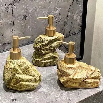 Ретро креативный керамический камень бутылка для лосьона шампунь дезинфицирующее средство для рук подупаковка дозатор для мыла бутылка для лосьона принадлежности для ванной комнаты