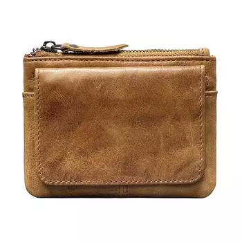 Ретро креативный мужской и женский кошелек для карточек, маленькая сумка для хранения, японская ручная работа, натуральная кожа, многофункциональные мешочки на молнии синий