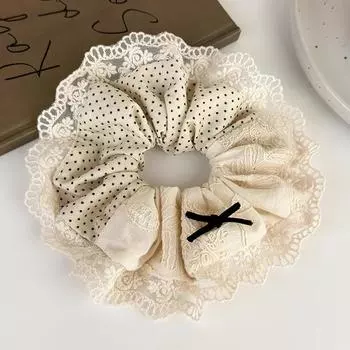 Ретро Кремовое Кружево Резинки для Волос Повязки на Голову для Женщин Девочек Милые Веревки для Волос Завязки Резинки для Хвоста Женские Модные Аксессуары Новые