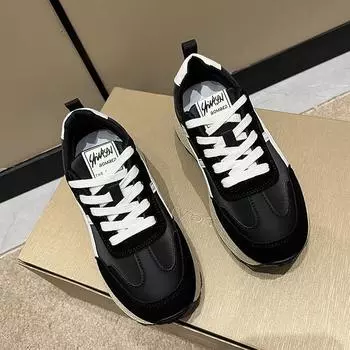 Ретро-кроссовки Forrest Gump женские 2024 года новые универсальные кроссовки Doudou дышащие тонкие легкие повседневные кроссовки 35 чёрный