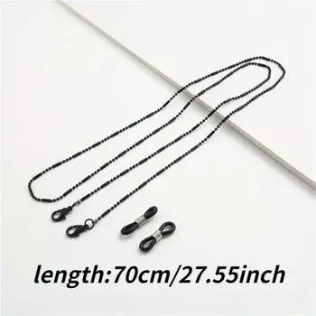 Ретро круглые бусины очки цепочка маска веревка цепочка жемчужная шея глаз цепочка скользящая цепочка бусина клипса чёрный