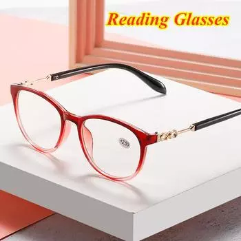 Ретро круглые женские очки для чтения с защитой от синего света, очки для дальнозоркости, лупа, очки +1.0 чёрный