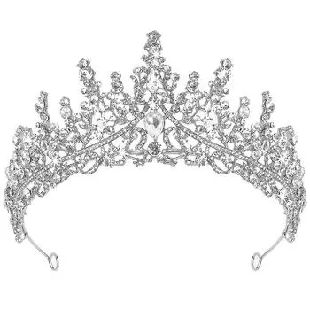 Ретро круглый свадебный головной убор с короной, новое свадебное платье с жемчугом и бриллиантами