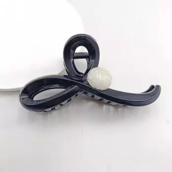 Ретро Круглый Зажим-Краб с Бусинами для Женщин Большой Объем Волос Зажим-Акула Заколка для Волос Темперамент Заколка для Волос на Затылке Заколка для Волос Краб