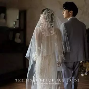 Ретро кружевная вуаль головной убор невесты свадебное платье французский длинный образец фотографии реквизит для фотосъемки 175cm