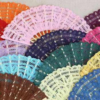 Ретро кружевной веер для танцев, женское выступление, фотография, реквизит для фотосъемки, 27 см, винтажный складной веер из бамбука, китайский танцевальный веер