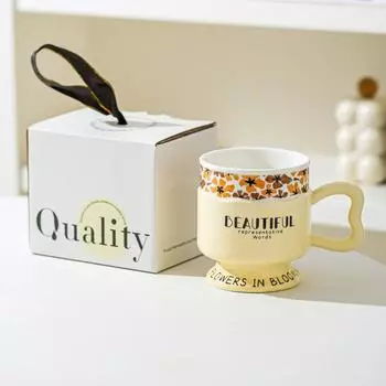 Ретро Кубок Кружка Легкая Роскошь Пара Европейская Керамическая Чашка для Молока Подарок Женский Дом Высокая Ценность Чашка для Воды 301-400ml
