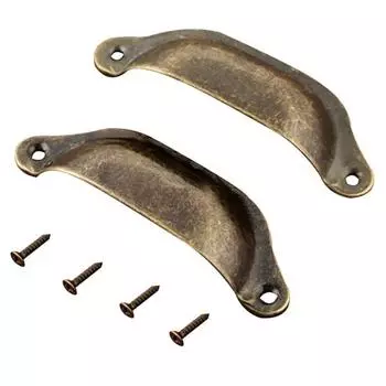 Ретро кухонный шкаф, дверца шкафа, ящик для чашек, мебель, ручки-ракушки, 2 шт. бронзовый