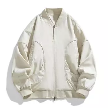 Ретро-куртка-бомбер, мужская модная свободная бейсбольная куртка, весна-осень, серые топы и куртки M