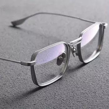 Ретро квадратная оправа очков по рецепту для мужчин и женщин из чистого титана, модные оптические очки с защитой от синего света, брендовые дизайнерские очки