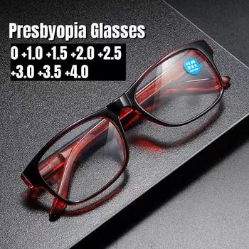 Ретро квадратные женские очки для чтения винтажные ультра легкие мужские очки для дальнего зрения персонализированные анти-синий свет пресбиопия очки 0 чёрный
