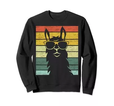 Ретро лама альпака винтажная толстовка б/у с солнцезащитными очками