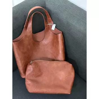Retro Large Capacity Bag Women s Bag 2025 New Trendy Korean Style Versatile Tote Bag Fashion Shoulder Work Commuter Bag Brown [no inner bag]]