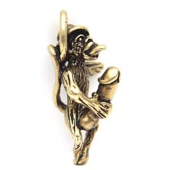 Ретро латунные бусины «Непослушная обезьяна» с ножом, играющие гениталии, пенис, забавный браслет из паракорда, аксессуары «сделай сам», подвески на ремешке 1pcs