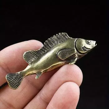 Ретро латунные океанические рыбы Наблюдение за рыбами Морские животные Модель Аквариум Украшения Фигурки Действие Образование Миниатюры brass