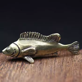 Ретро латунные океанические рыбы Наблюдение за рыбами Морские животные Модель Аквариум Украшения Фигурки Действие Образование Миниатюры латунный