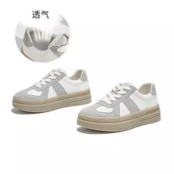 Retro leather German training shoes women s 2025 autumn new models are not tired of feet, platform white shoes, casual and versatile fashion women s s 35