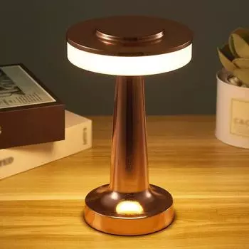 Retro Led Table Lamp Usb Rechargeable Infinitely Dimmable Night Light Camping Light Suitable For Bar Lampbedroom Ambient Light серебряный