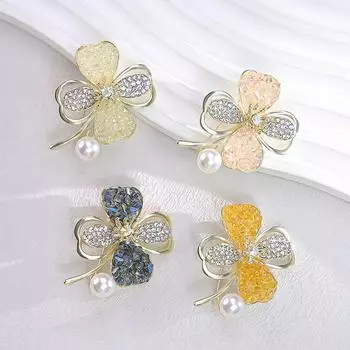 Ретро-легкая роскошная брошь-цветок из циркония с бриллиантами, женская эксклюзивная куртка, костюм, корсаж, аксессуары, антибликовая булавка