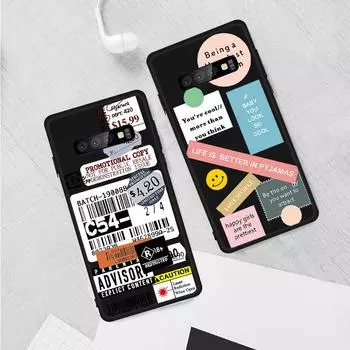 Ретро-лейбл Популярный мягкий чехол со штрих-кодом для Samsung S20 S21 S10 S9 Plus S8 S7 S6 EDGE Lite для Note 20 10 Ultra Coque Cases S8