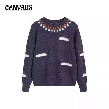 Ретро ленивый свитер осень и зима облака пара свободный вязаный свитер женские топы S