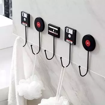 Ретро-лента Виниловая пластинка Жесткий диск Настенный крючок Одежда Шляпа Сумки Вешалка для двери дома