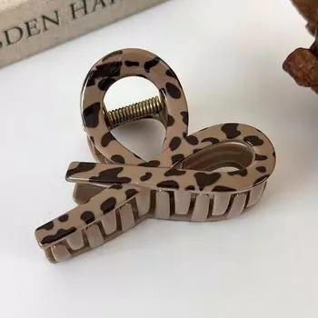 Retro Leopard Print Geometry Hair Claw for Women Temperament Elegant Hairpin Shark Clips Crab Barrettes Fashion Hair Accessories