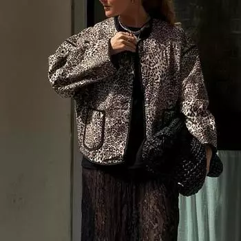 Ретро леопардовый принт карманы пальто для женщин мода пэчворк повседневная куртка с длинным рукавом женская осенняя шикарная верхняя одежда S цветной печати леопарда