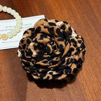 Ретро леопардовый узор цветы заколки для волос ткань цветочные заколки для волос заколки для волос головные уборы для женщин корейские аксессуары для волос сахар коричневый