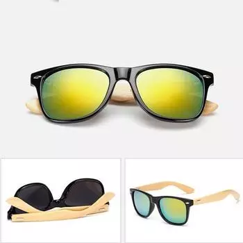 Ретро Лето Винтаж Мода Унисекс Деревянные Ноги Женщины Мужчины Очки Бамбук Солнцезащитные Очки Уникальные серебряный