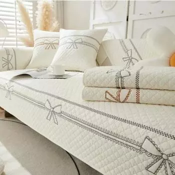 Retro Light Luxury Cotton Sofa Cushion Embroidered Four Seasons Universal Sofa Mat Anti Slip Sofas Towel Cover House Decor 70x70