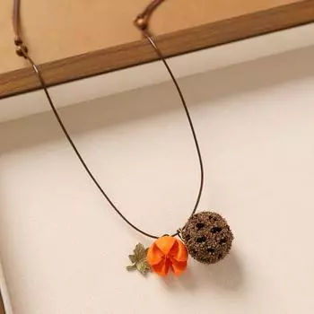 Ретро литературное натуральное растение фруктовое ожерелье простое плетение длинная цепочка для свитера из сухофруктов женский кулон желудь