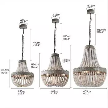 Ретро лофт винтажный деревенский круглый подвесной светильник из деревянных бусин E27 светодиодный подвесной светильник декоративные светильники современный для гостиной кухни отеля