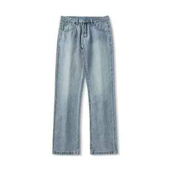 Retro Loose Flap Jeans Men s Spring Washing Old Wide-leg Pants 28 синий