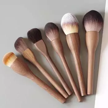 Retro Loose Powder Brushes Walnut Wood Blush Brush Makeup Tool Makeup Brushes Couple Style 03